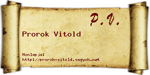 Prorok Vitold névjegykártya
